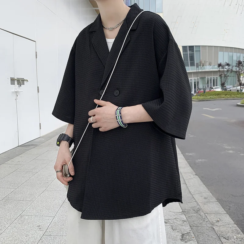 Summer 3 Colors Short Sleeve Shirts Men Fashion Society Mens Dress Shirts Korean Plaid Shirts Mens Casual Half Sleeve Shirts