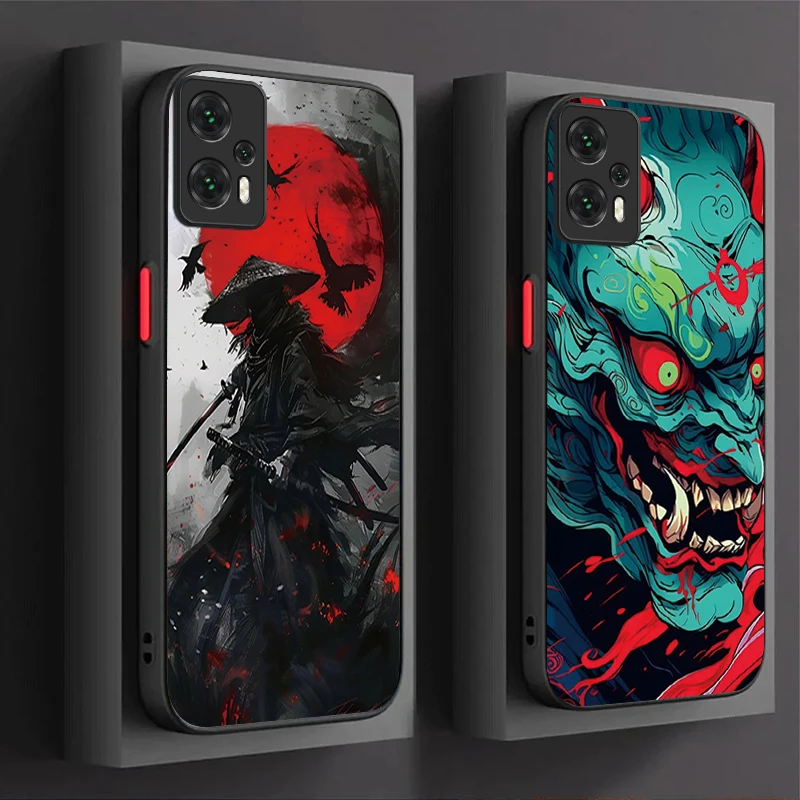 Чехол для Xiaomi POCO M6 Pro 4G C65 X6X3 NFC X4 GT X5 F3 F4 F5 F6 13T 12T 11T 10T 13 12 11 Lite 5G NE Japan Ghost Samurai Cover