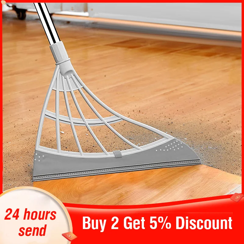 

Broom Rubber Hand Push Sweeper Magic Broom Floor Wiper Squeegee for Floor Cleaning Floor Squeegee Sweeping Brush Pet Hair Broom