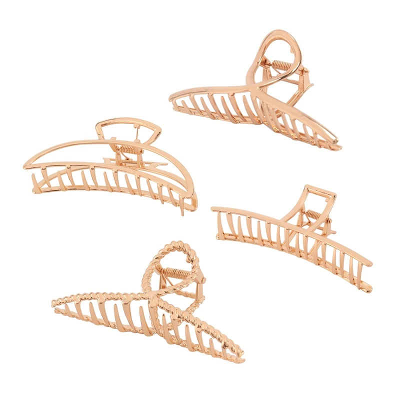 4 Pcs Hair Claw Clips Non-Slip Hair Catch Jaw Clamp For Any Hairstyles Non-Slip Hair Clips For Women