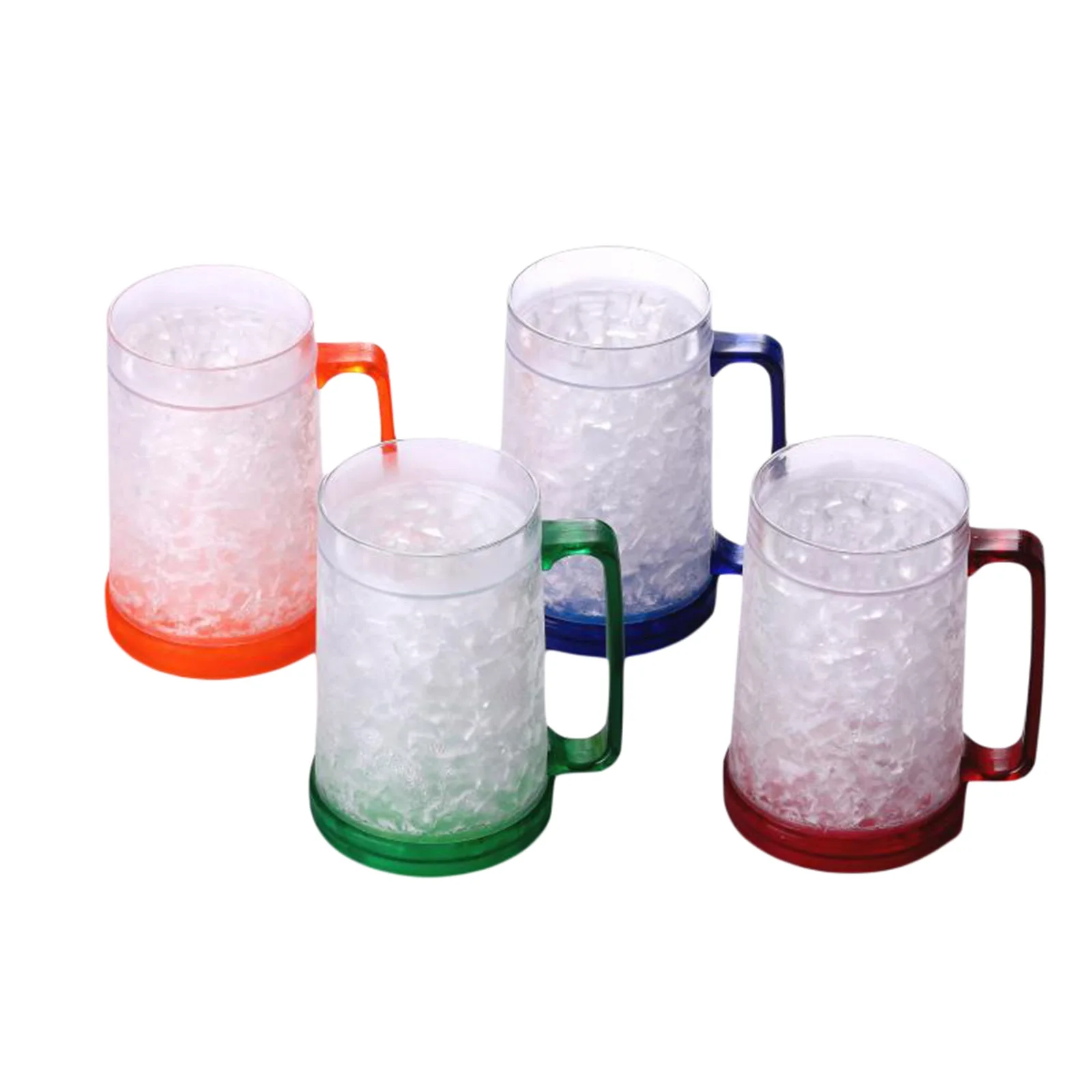 450ml Frozen Beer Mug, Colorful Double Wall Cup with Handle for Summer BBQ Party