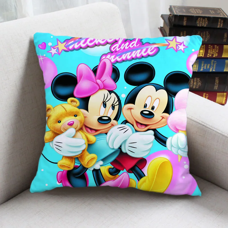 

Disney Cartoon Pillowcase Hugging Pillowcase Mickey Minnie Cushion Cover Sofa Cushion Kindergarten Pillow Gift 40x40cm 45x45cm
