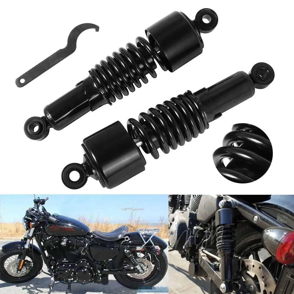 

For Harley Sportster 883 1200 Touring Road King Black 267mm Rear Shock Absorbers Motorcycle Adjustable Suspension Shocks Spring