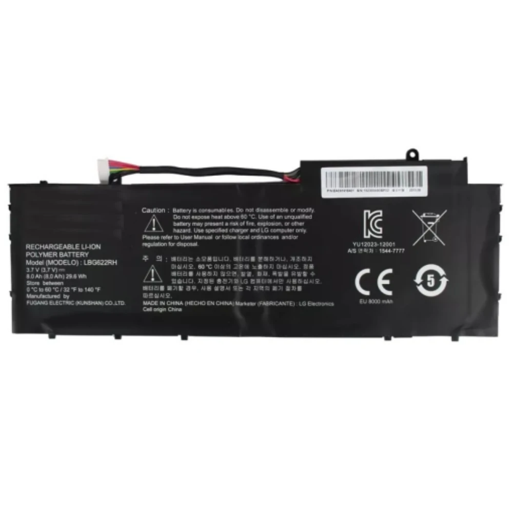 LBG622RH Новый оригинальный аккумулятор для ноутбуков серии LG XNOTE 3 7 В 8000 мАч 29 6 Втч