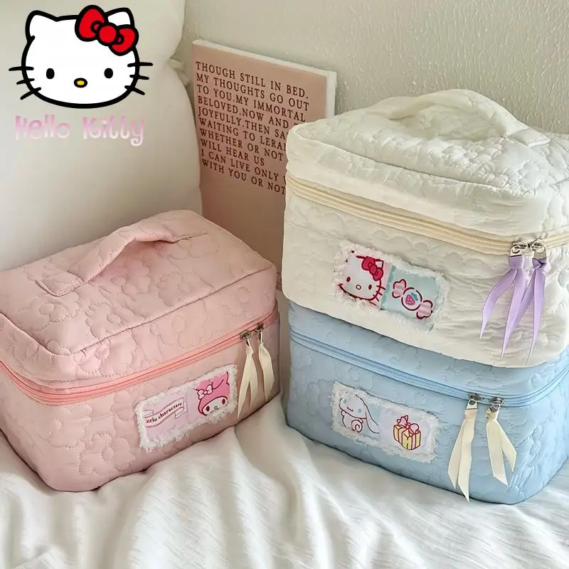 

Sanrio Аниме Фигурка Hello Kitty сумка для хранения косметичка Kt Girl Y2K модная Милая мультяшная новинка новый подарок на день рождения