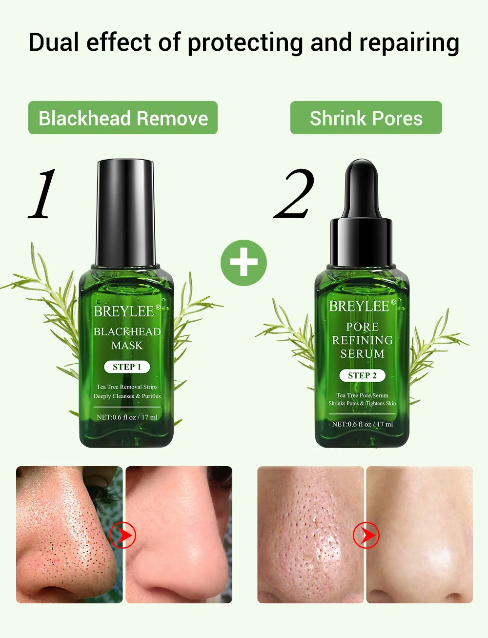 

BREYLEE Blackhead Remover Serum Face Black Mask Shrink Pore Peeling Essence Moisturizing Ageless Deep Cleansing Skin Nose Care