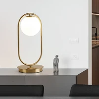 modern minimalist table lamp creative design glass gold ring iron art led indoor decoration bedside table great room study light