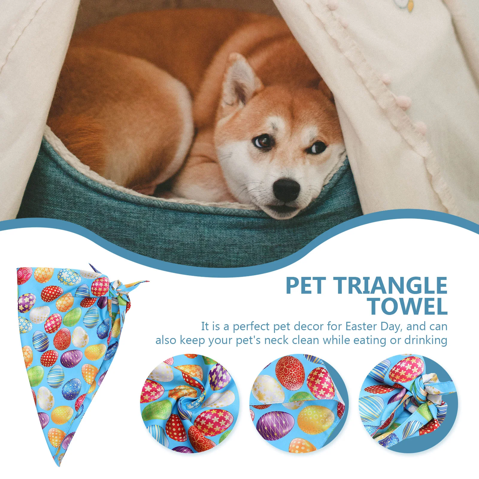 

Dog Bandana Pet Triangle Scarf Easter Bib Egg Towel Bibs Washable Cat Bandanas Collar Puppy Decor Saliva Wipes Themed