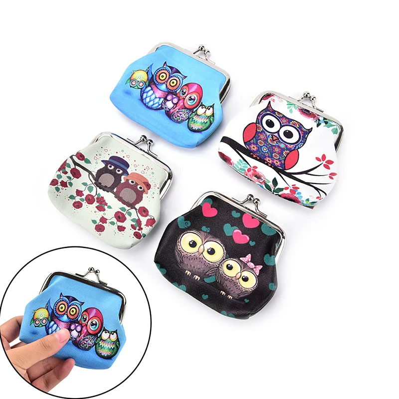 

1PCS Hot Selling Women Purse Lovely Owl Pattern Printing Hasp Small Wallet Women Cute Coin Purse Wallet Carteira Feminina