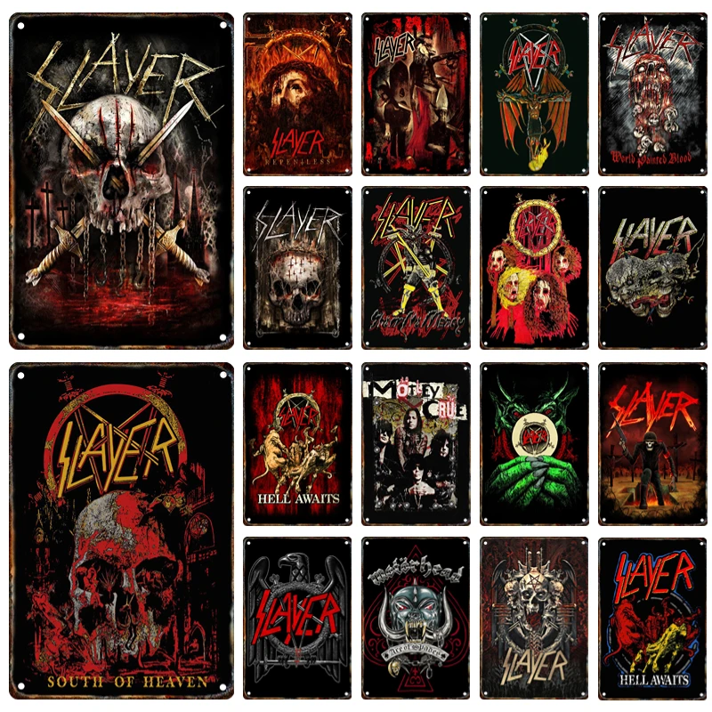 Classic Heavy Metal Rock Band Poster Signage Tin Painting Retro Plaque Bar Club Movie Theater Modern Wall Art Decor Mural
