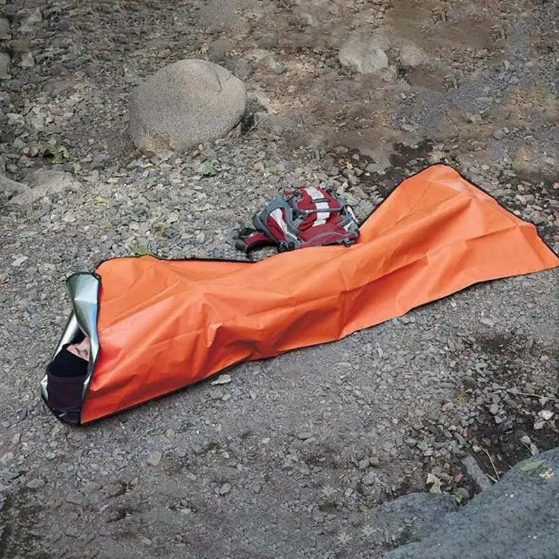 

Уличный спасательный аварийный спальный мешок, светоотражающий тепловой мешок, сохраняющий тепло, водонепроницаемый, майларовое одеяло дл...