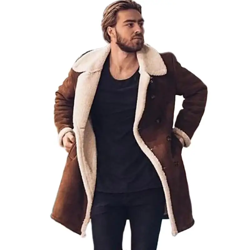 

Long Sleeve Button Outerwear Turn- Down Collar Casual Coat Streetwear Autumn Winter Warm Mens Solid Jackets 2022 Fashion Slim