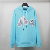 palm angels 22ss loose cotton hoodie mens and womens casual mens cartoon plush bear sweater boyfriend gift free delivery