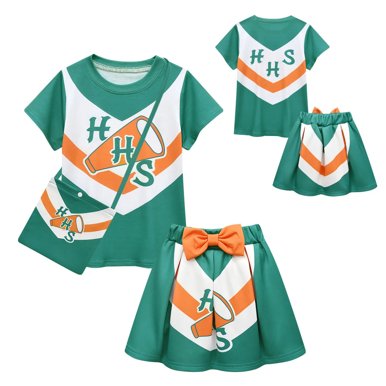 2 шт. футболка и юбка для девочек с принтом