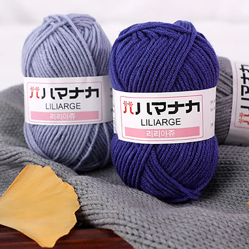 

4Pcs Soft Milk Cotton Yarn Anti-Pilling High Quality Knitting 4ply Cotton Yarn For Crochet Scarf Sweater Hat Doll Craft