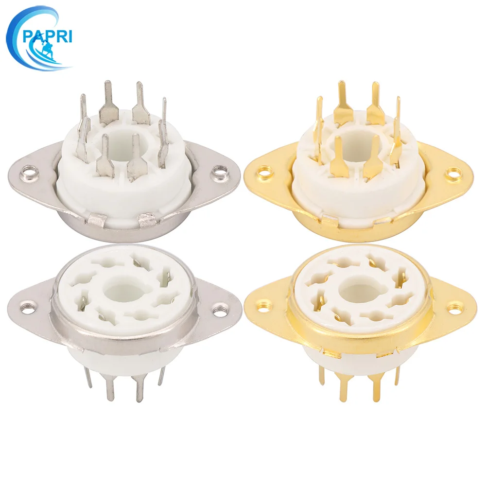 

PAPRI 10 шт. K8A 8-контактный керамический корпус усилитель Позолоченные трубчатые розетки для KT88 6L6 6CA7 KT66 EL34 6550 6V6 6SN7