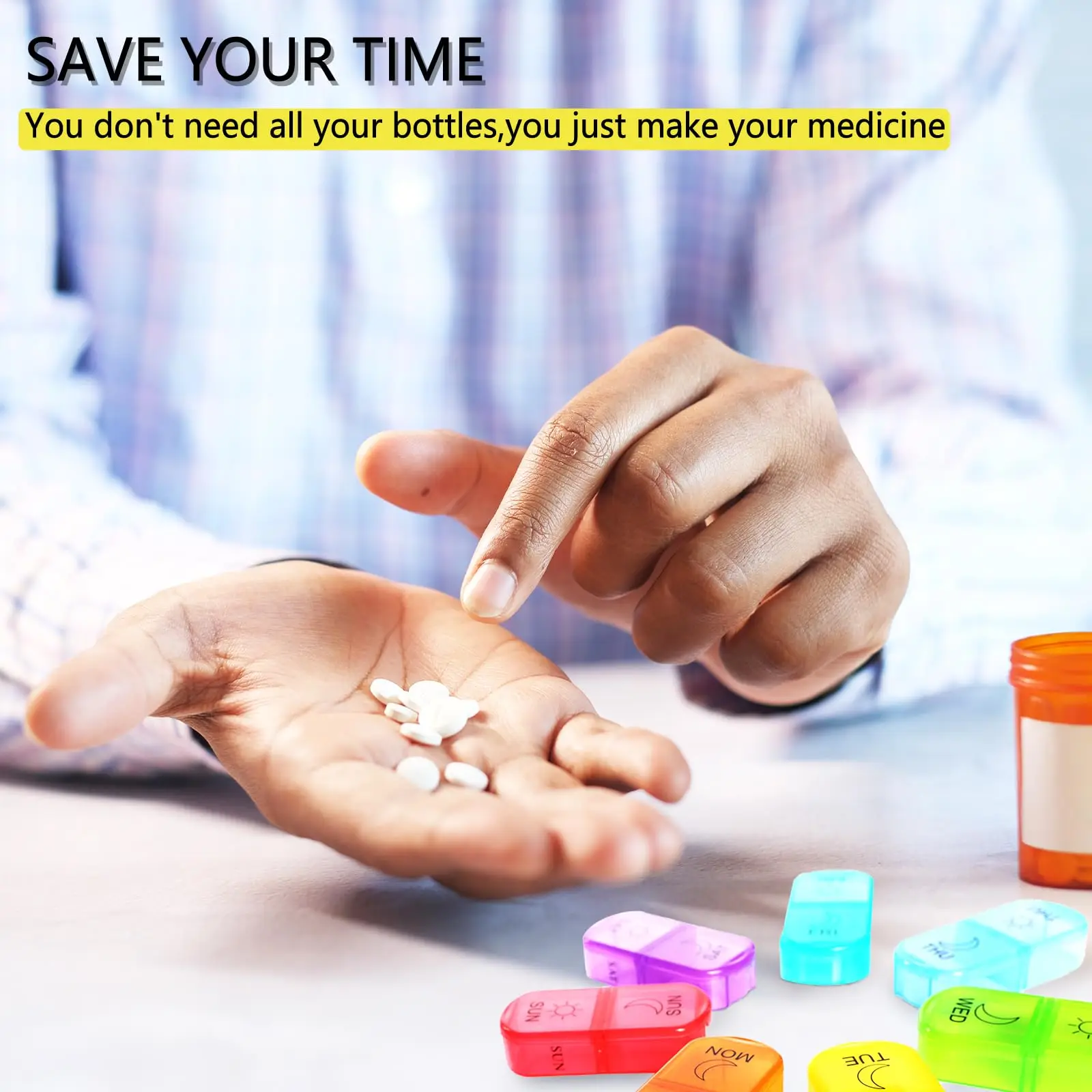 Контейнер для хранения таблеток с 14 ячейками портативный герметичный контейнер