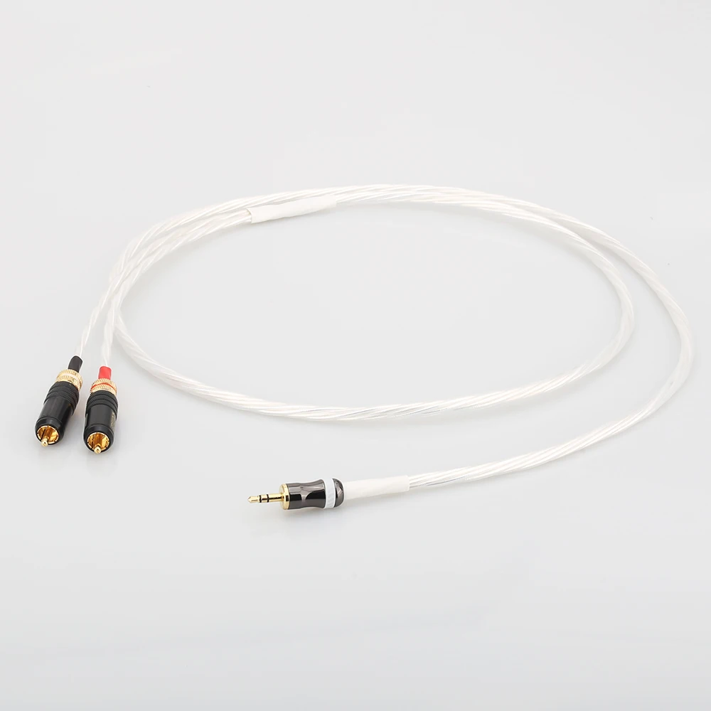 

Посеребренный RCA-кабель Odin, аудиокабель 2RCA до 3,5 мм, Hi-Fi стерео AUX RCA разъем 3,5 Y-образный сплиттер для усилителей, аудио, домашнего кинотеатра