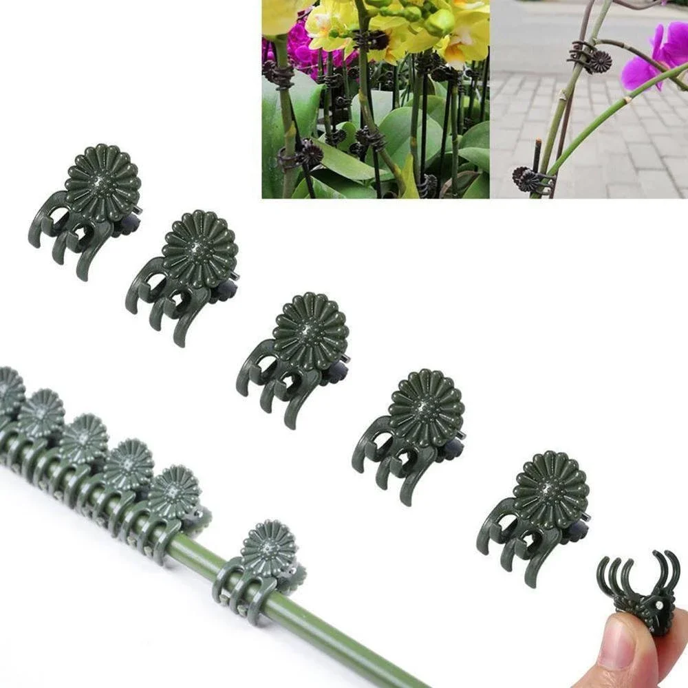 

50PCS Plastic Plant Support Clips Orchid Stem Clip for Vine Support Vegetables Flower Tied Bundle Branch Clamping Garden Tool