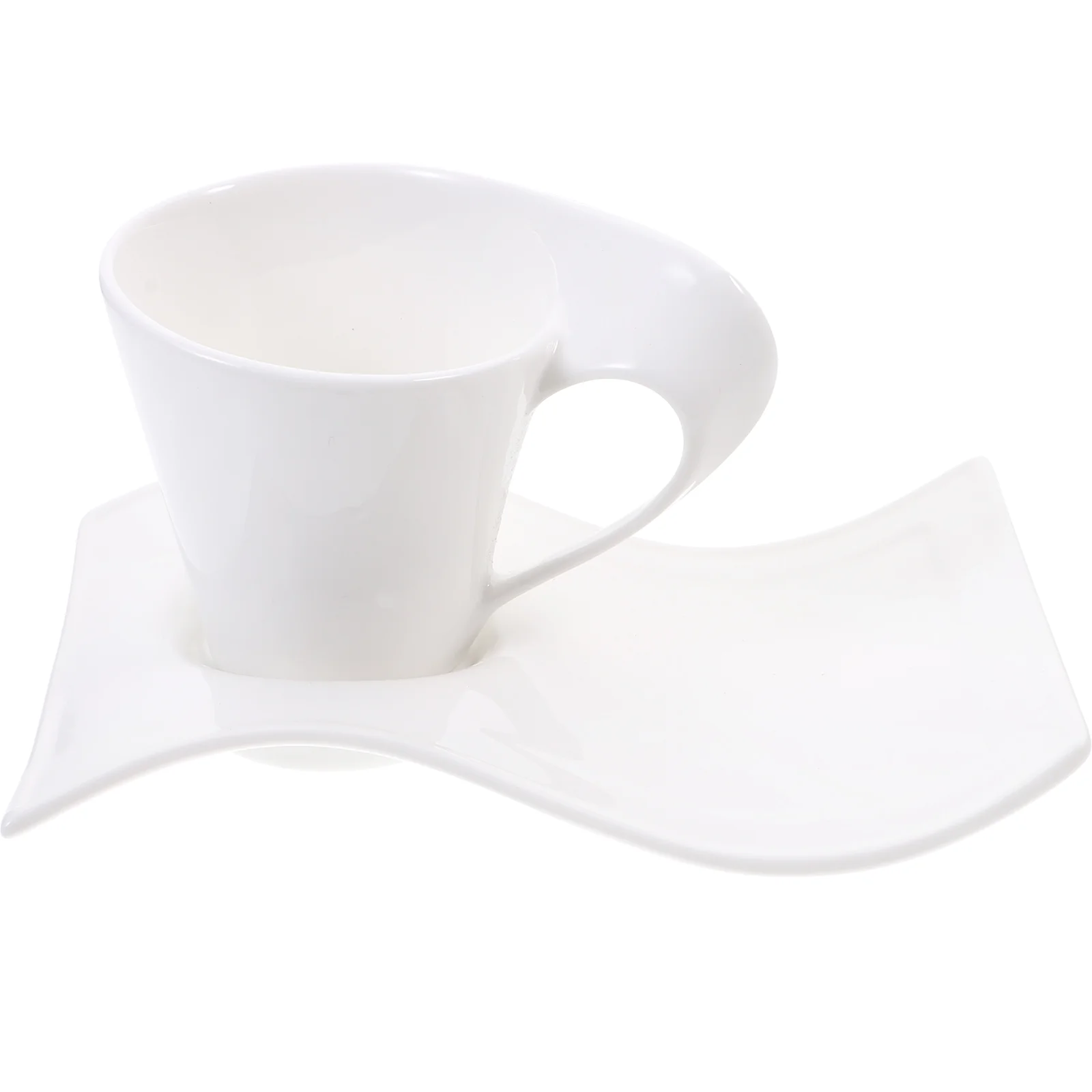 

Cup Ceramic Mug Coffee Tea Cups Saucer Cappuccino Wave Porcelain Set New Espresso Latte Caffe Mugs Cafe Saucers White China