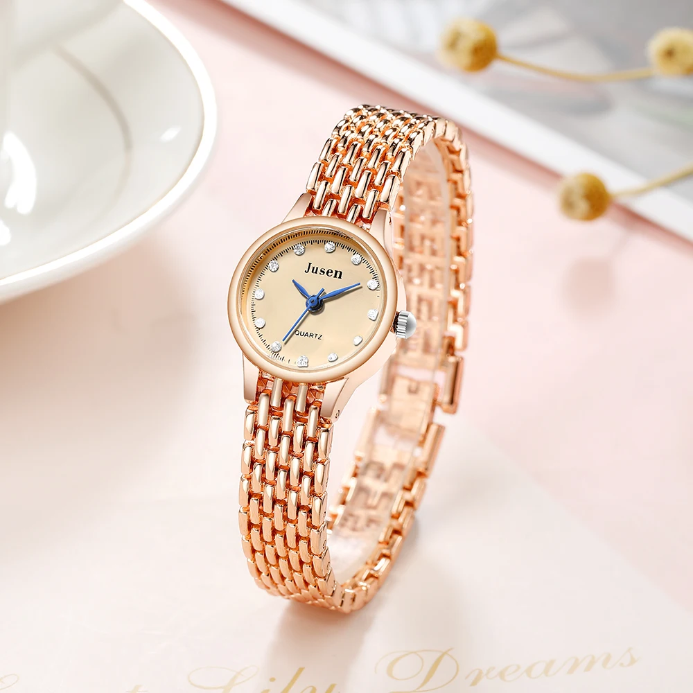 

Женские кварцевые часы SMVPWomen, роскошные часы с браслетом из розового золота, повседневные наручные часы