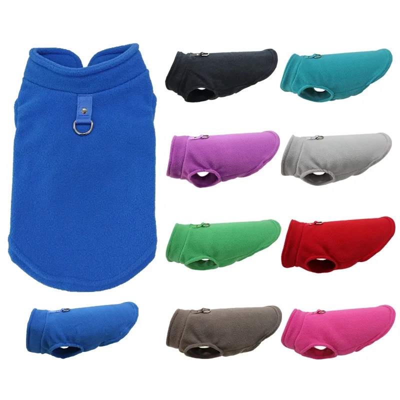 

Soft Fleece Pet Clothes For Small Dogs Winter Warm Dog Jacket Puppy Cat Vest With D-Ring French Bulldog Coat Yorkie Chihuahua