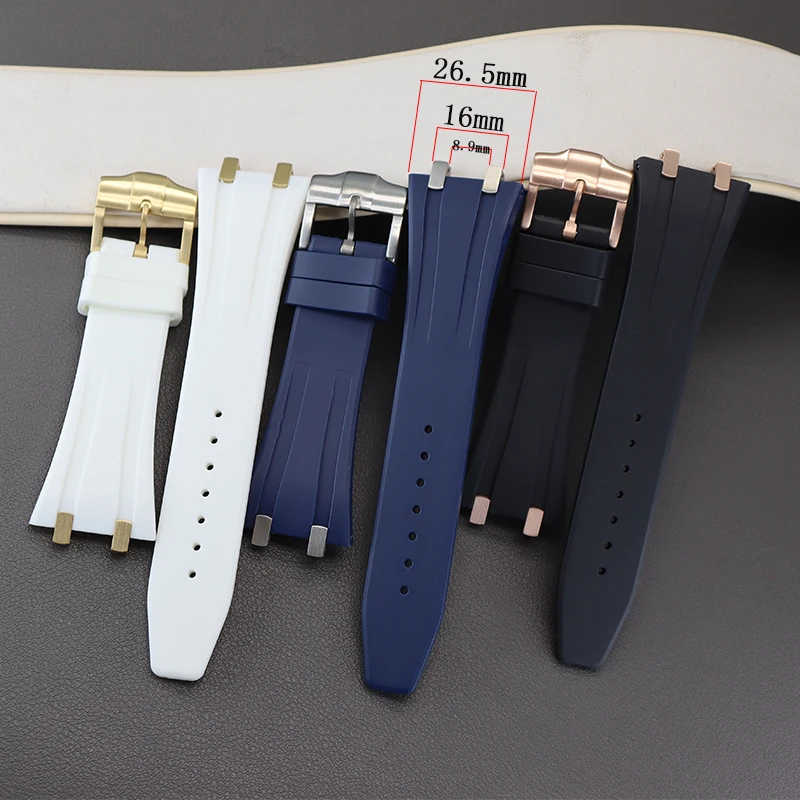 Резиновый ремешок для часов 26 5 мм роскошный мужской части из нержавеющей стали с