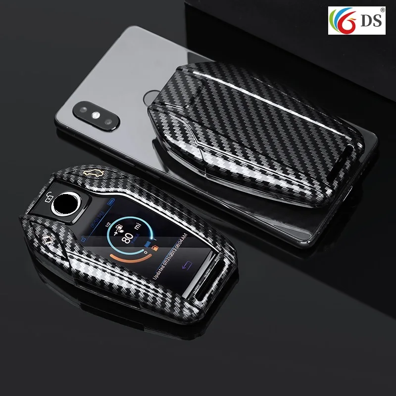 

Glossy Carbon fiber ABS Car Key Case Cover Key Shell Remote Key Protective for BMW 2017 7 Series 730li 740li 750 Display Key