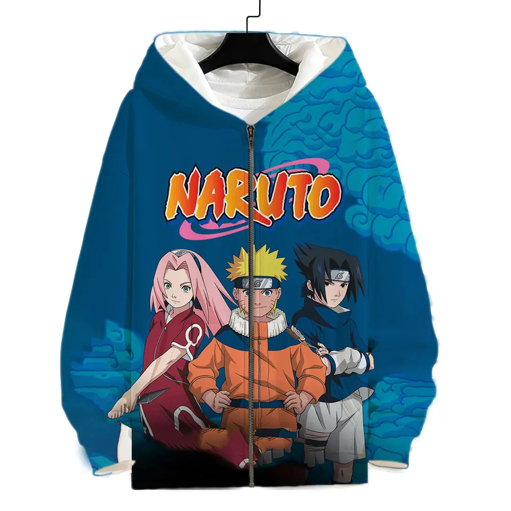 

Bandai Naruto 3D Print Men Sweatshirts Cartoon Anime Zip Up Hoodie For Women Spring Autumn Casual Men's Oversized Jacket Coat
