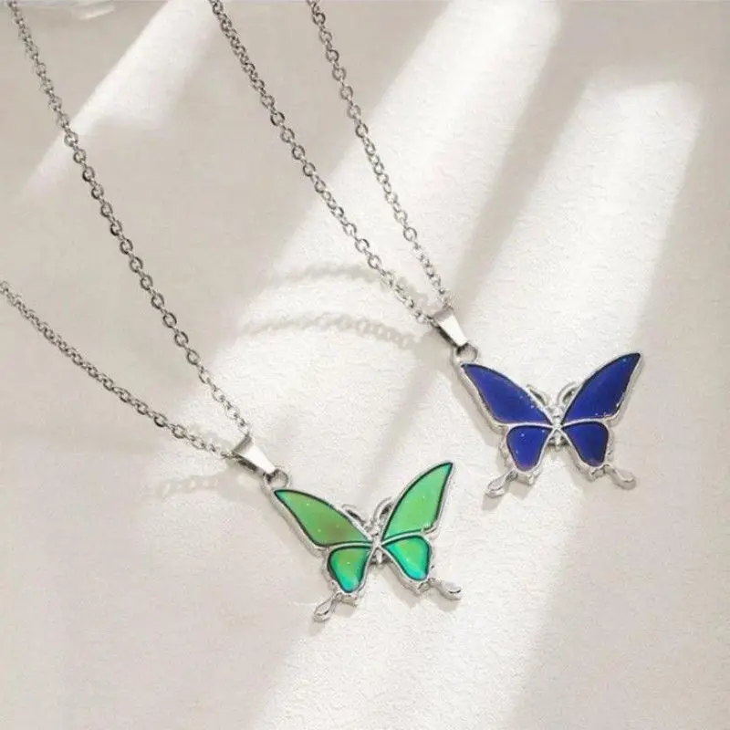 

Женское ожерелье с подвеской-бабочкой, меняющей цвет