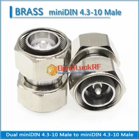 dual minidin mini din rru 4 3 10 male to minidin 4 3 10 male plug socket straight brass coaxial 4310 rf connector adapters