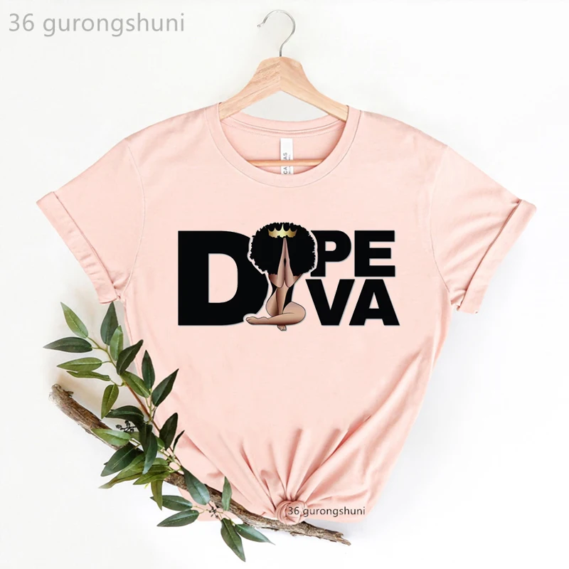 Футболка женская с принтом меланина мощная Модная рубашка афро-королевы топ