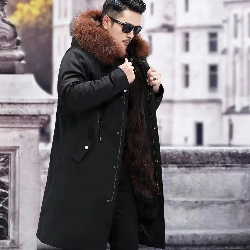 Pai Overcome мужское длинное меховое пальто Marten со специальным мехом в одном толстое