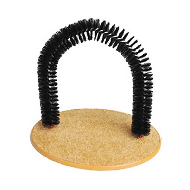 

Cat Massage Toy Brush Scratcher For Pets Scratching Devices Arch Door Cat Self Groomer With Round Stable Fleece Base