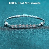 real moissanite bracelets for women 925 sterling silver white gold d color bangle wedding sparkles lab diamond bracelet gra