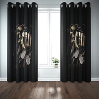 hd eco friendly digital printing super cool skull knight horror style curtains blackout curtains