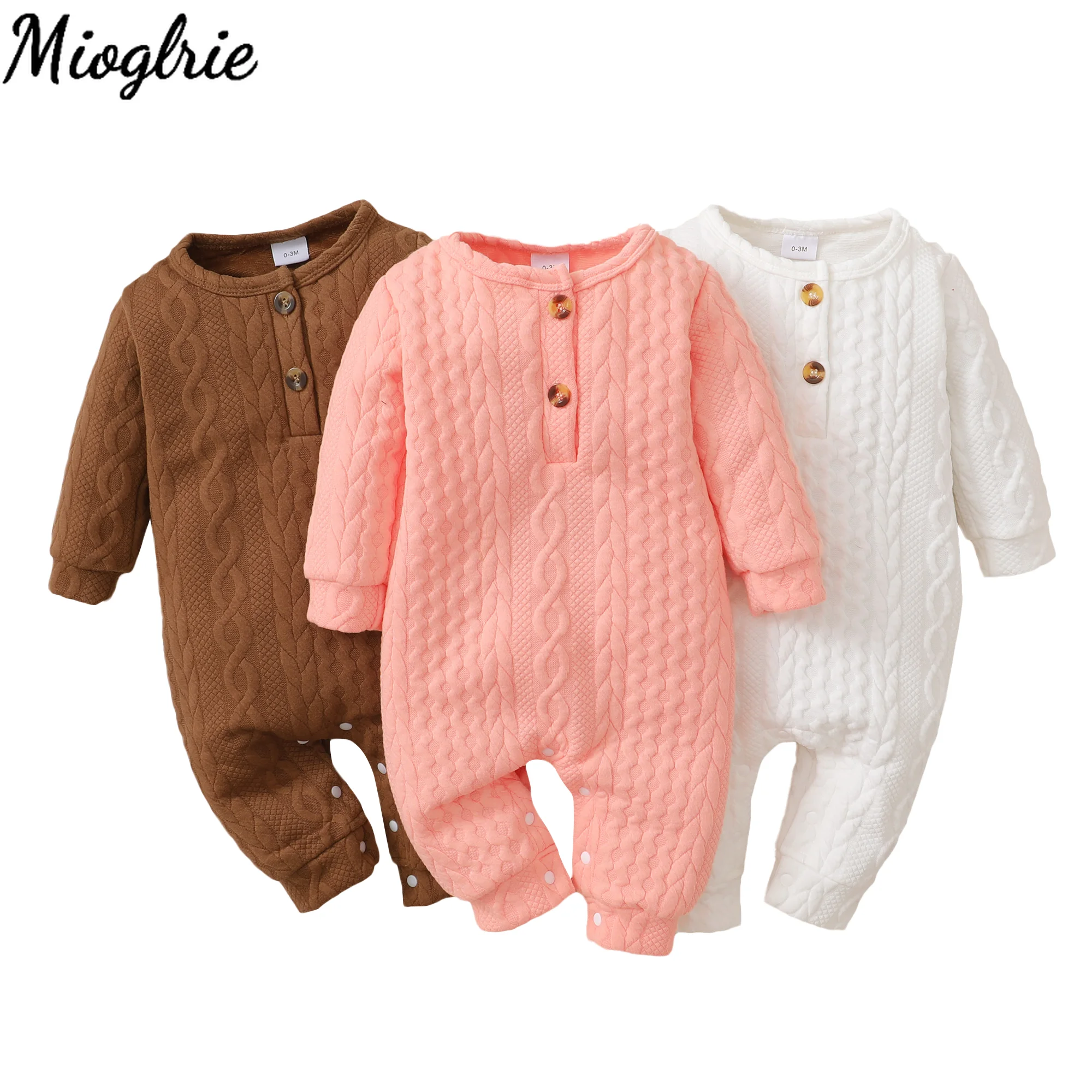 

Baby Winter Clothes Rompers Boys Girls Long Sleeve Baby Clothes Newborn 0 to 3 Solid Toddler Clothing Baby overall for New Born