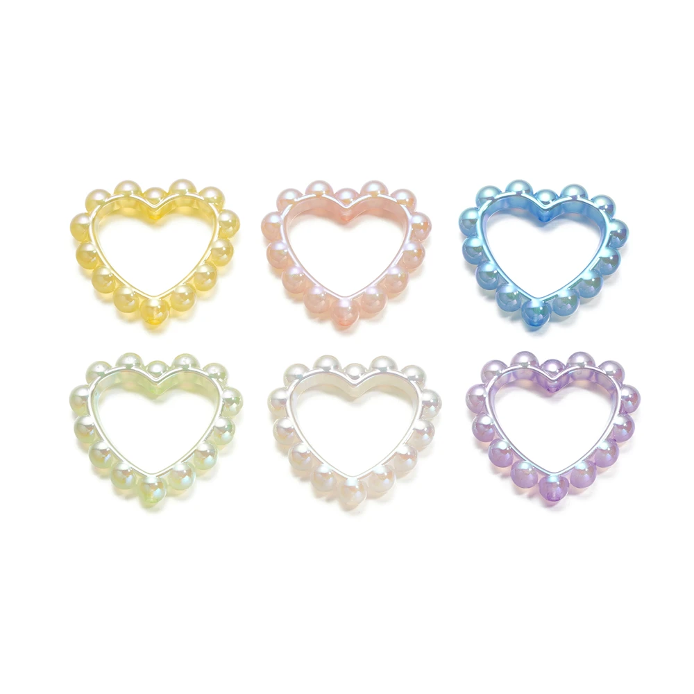 

5pcs/Lot Double Hole Acrylic Heart Shape Bead Frame Connectors for Jewelry Making Accessories DIY Bracelet Earrings Wholesale