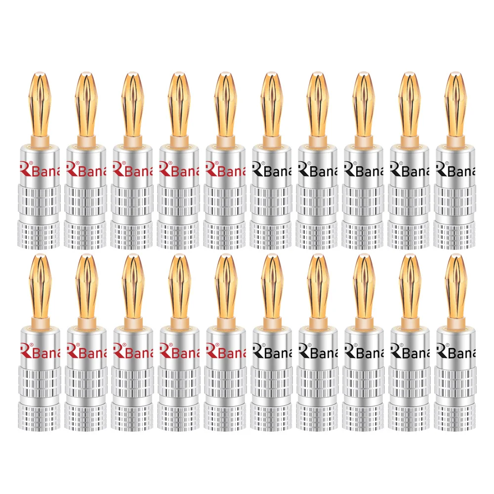 

Банановые разъемы R L1001 24К золотые 4мм черные и красные