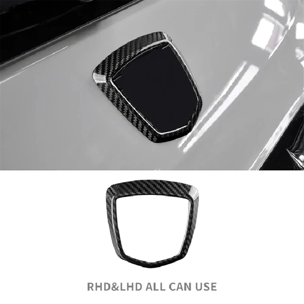 Фото Настоящая крышка из твердого углеродного волокна для Fiat 500 Abarth 595 2012-2023, аксессуары для задней отделки логотипа №4