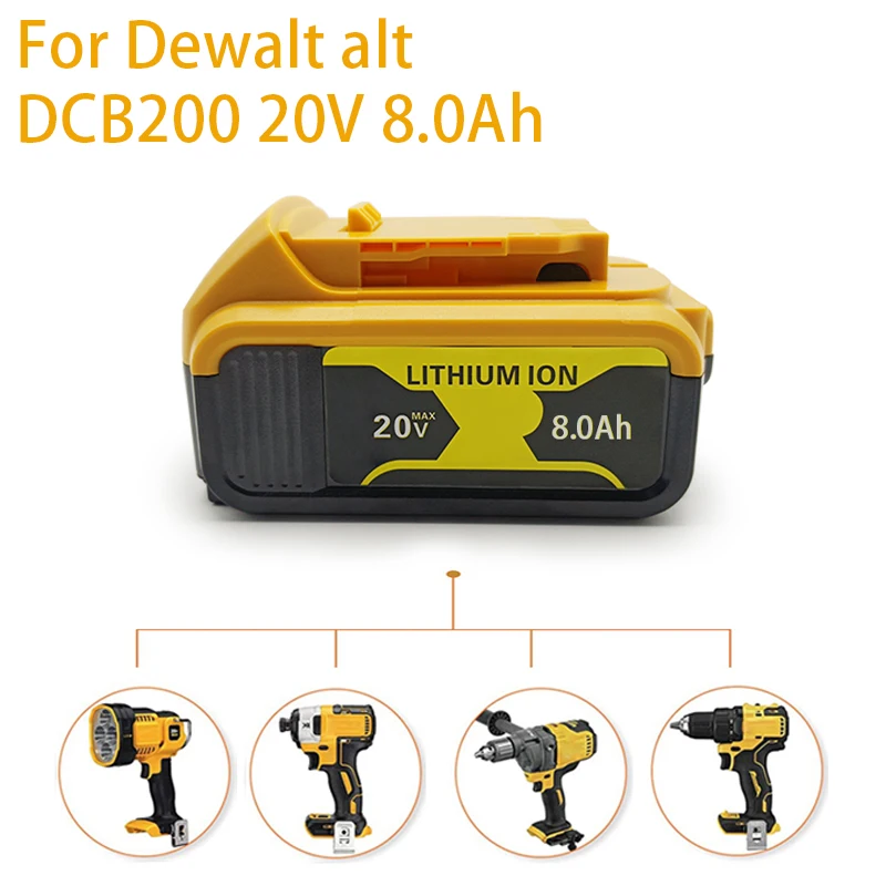 

20V 8000mAh Li-Ion Battery for Dewalt Power Tools Replaceable Battery DCB205 DCB203 DCB181 DCB180 DCB200 DCB201 DCB201-2 L50