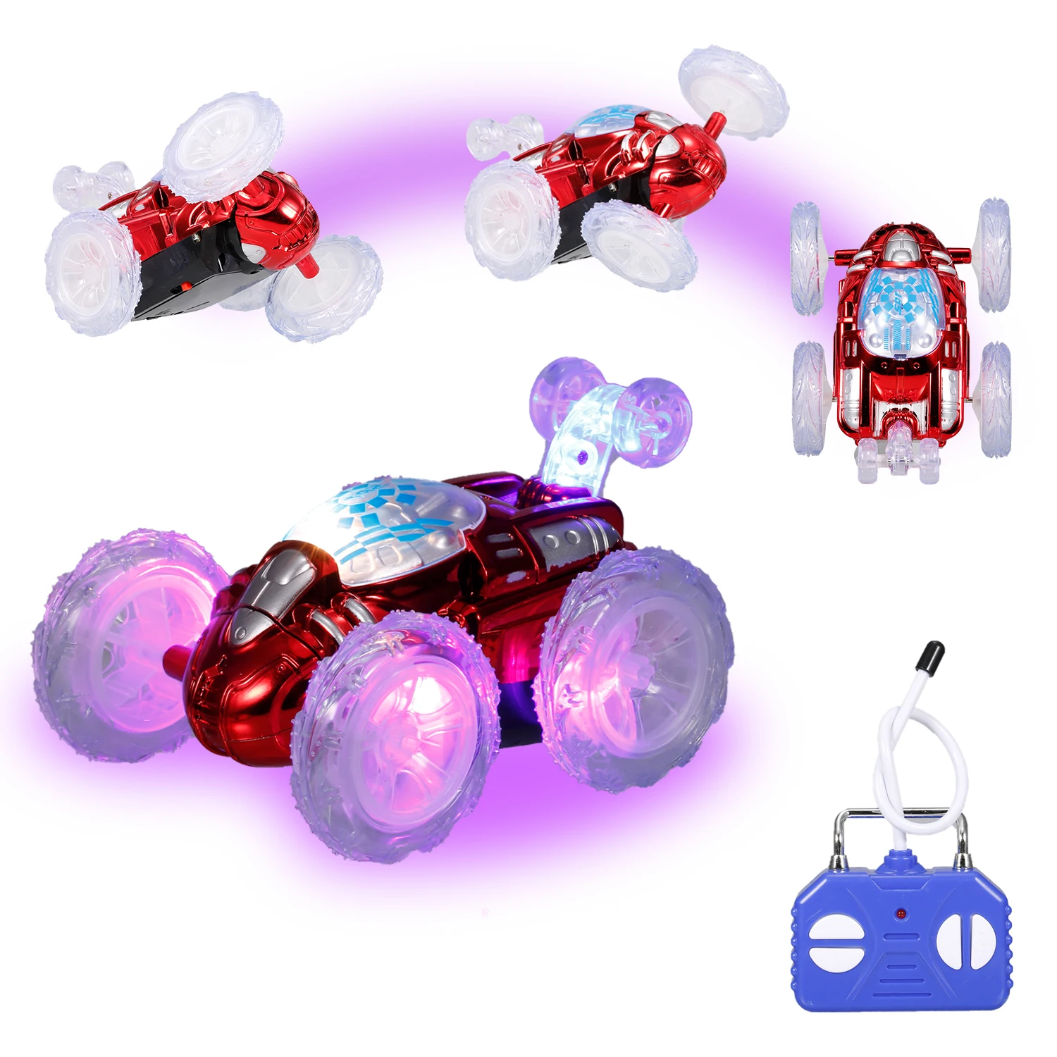 

999G-27A Mini RC Racing Car Model Toys Remote Control Stunt Car with Flashing LED Lights 360° Tumbling Toys Gifts for Kids Child