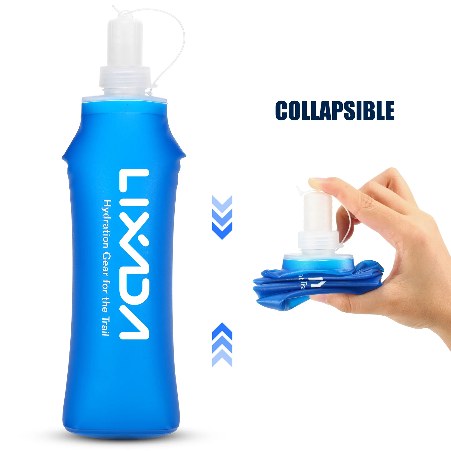 

Lixada 500ml Outdoor Water Drinking Bottle Soft Folding Flask BPA Free for Running Hiking Cycling 1PCS/2PCS