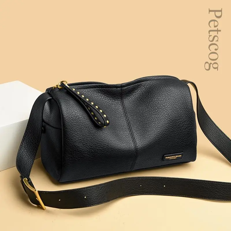 

Дизайнерская сумка-тоут из воловьей кожи для женщин, однотонные дамские сумочки на плечо из натуральной кожи, мессенджеры