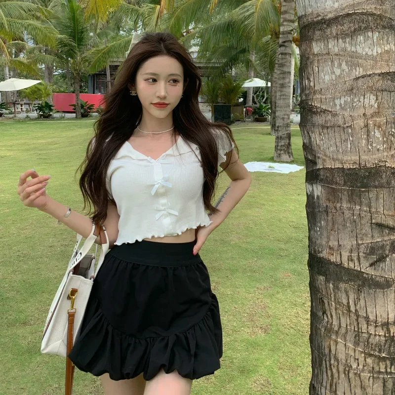 Лето 2023 новые сексуальные пикантные французские дизайнерские футболки с