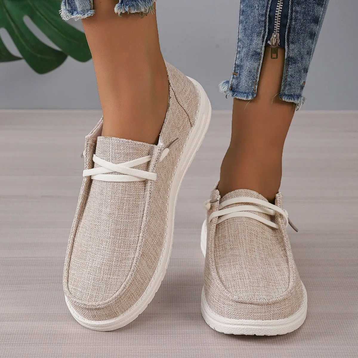 

New Fashion Women Vulcanize Shoes Ladies Casual Flats Convenient Slip On Loafers Comfortable Outdoor Sports Sneakers