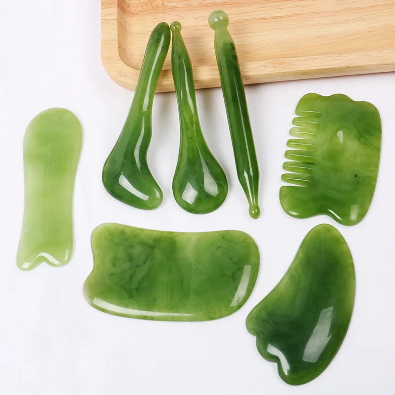 

Gua Sha Body Facial Jade Roller Face Thin Gua Sha Board Massager Tool Skin Scraping Lifting Natural Stone