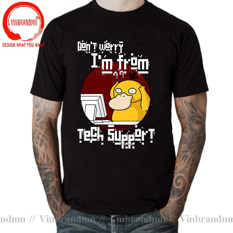 Don't Worry I'm From Tech Support T Shirt Men Anime Platypus T-Shirt Cartoon Duckbill Tee Funny Duckmole tshirt Camisetas