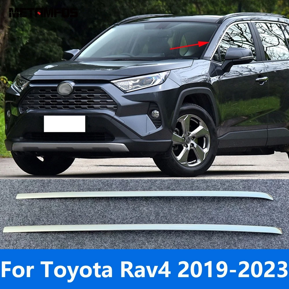 

Полоса на порог переднего стекла для Toyota Rav4 Rav 4 2019-2021 2022 2023, молдинг на лобовое стекло, отделка, стикер, аксессуары, Стайлинг автомобиля