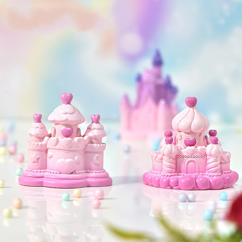 Феерический замок Мини-Миниатюрный Декор для тортов Садовый орнамент Горшки для растений Обереги Домик для кукол Гномик Мох Подарок Смола Рукоделие.